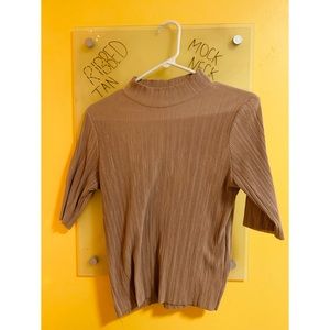 Ribbed Tan Mock Neck!